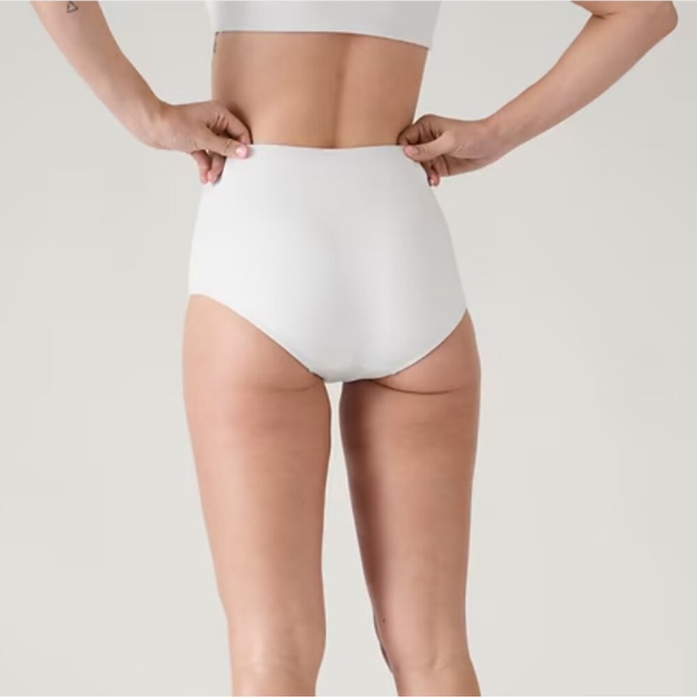 Athleta White Pique High Waist Swim Bottom - Picture 2 of 6